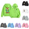 Kids Fashion Lightweight Long Sleeve Zipper Hoodie Christmas Printed Hoodie With Pockets