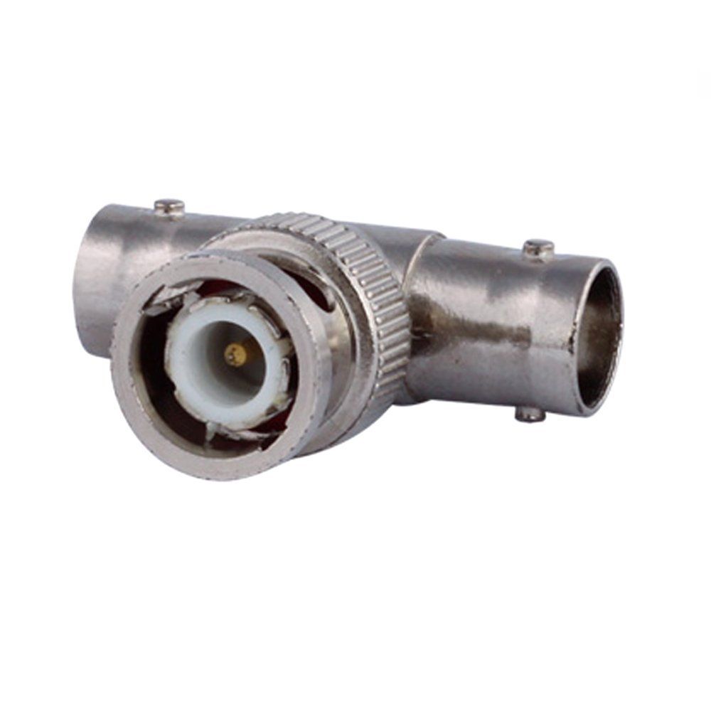 For CCTV Camera DVR Video Monitoring Plug 3 Way T Splitter Adapter Conversion Head BNC Connector