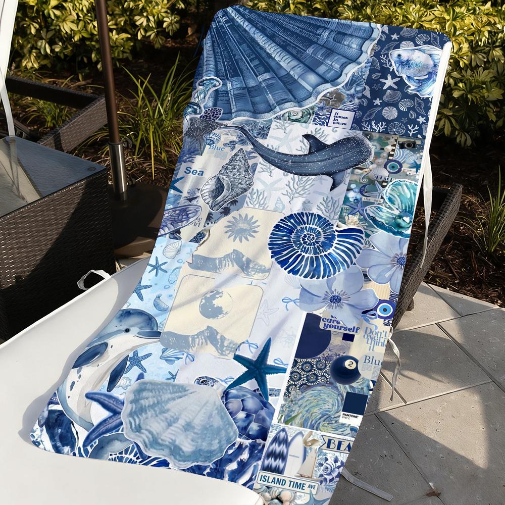 Marine life Blue hues Towel For Swim Yoga Gym Quick Drying Soft and skin-friendly Beach Towels All-Season