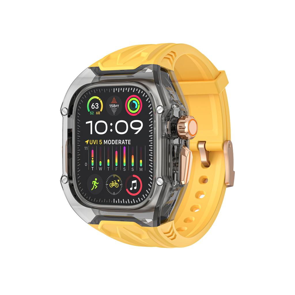 Прозрачный комплект для модификации для Apple Watch Ultra 3 2 49 мм Серии 11 10 46 мм 42 мм Ремешок из ПК+ТПУ для Iwatch 9 8 7 45 41 мм 40 44 мм