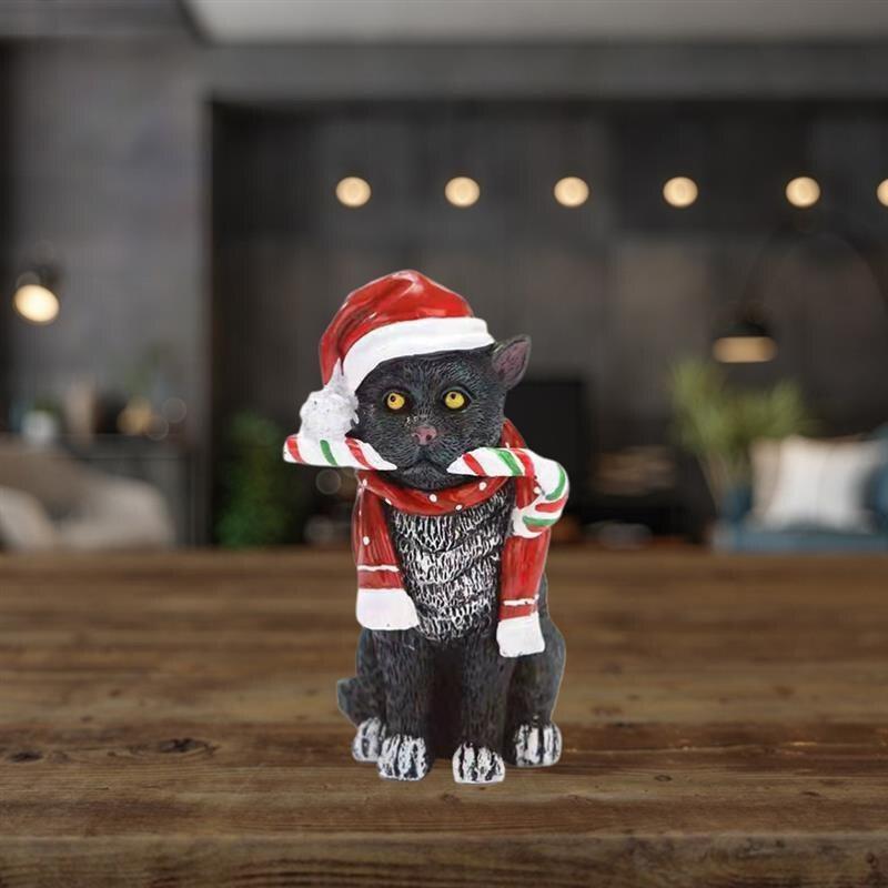 1 шт. Праздничное украшение, кулон в виде кошки, фигурки из смолы, подвесные украшения для рабочего стола, рождественская елка, новогодняя вечеринка, дом