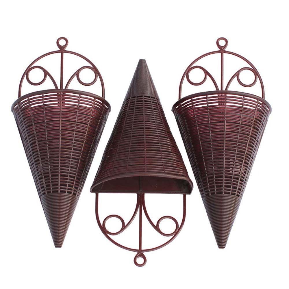 Plastic Imitation Rattan Hanging Flower Basket Simulation Flower Vase Pot  Indoor Decoration