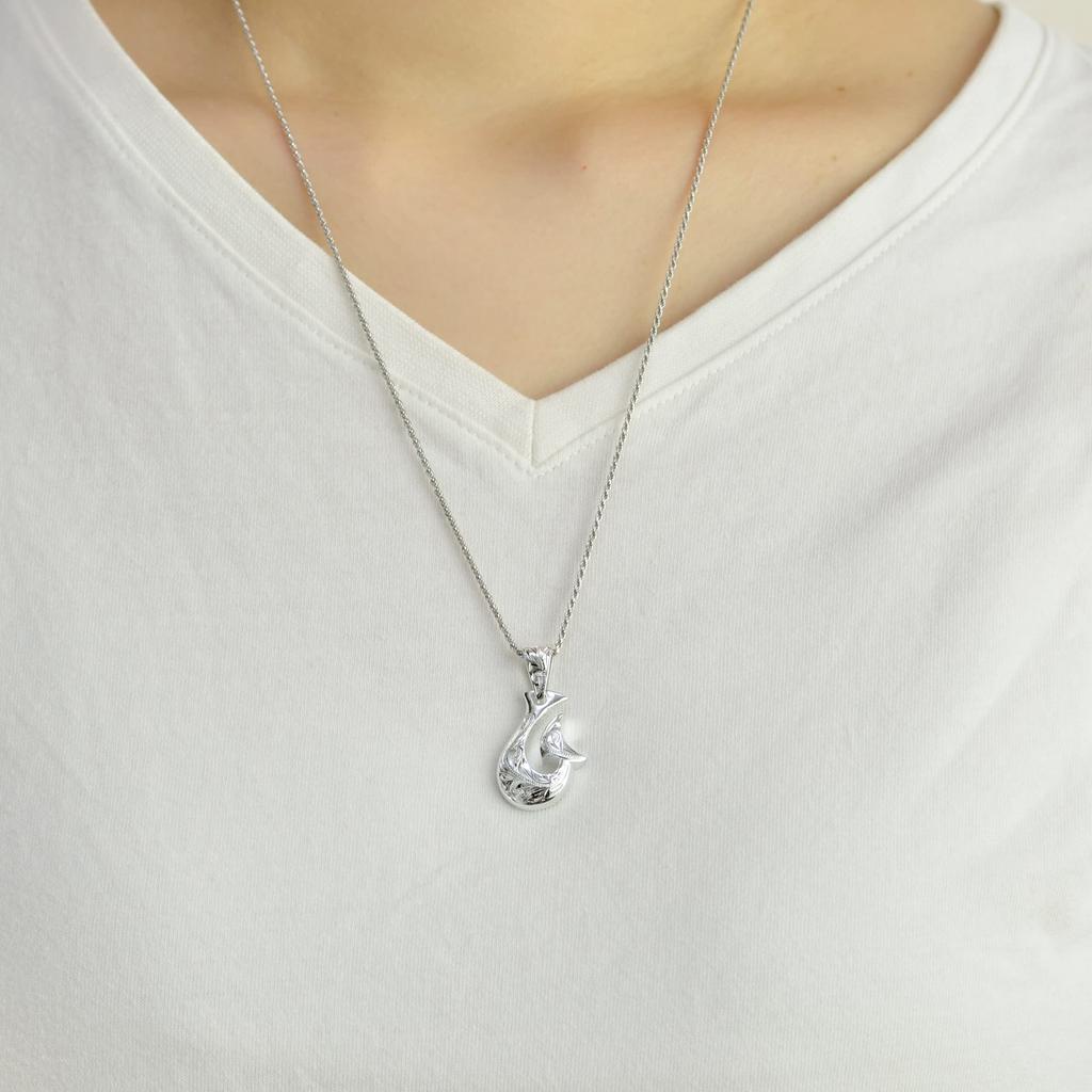 Гавайские украшения, подвеска в виде рыболовного крючка с верхним свитком Поймайте свою удачу на рыболовный крючок [BreezyIsland]