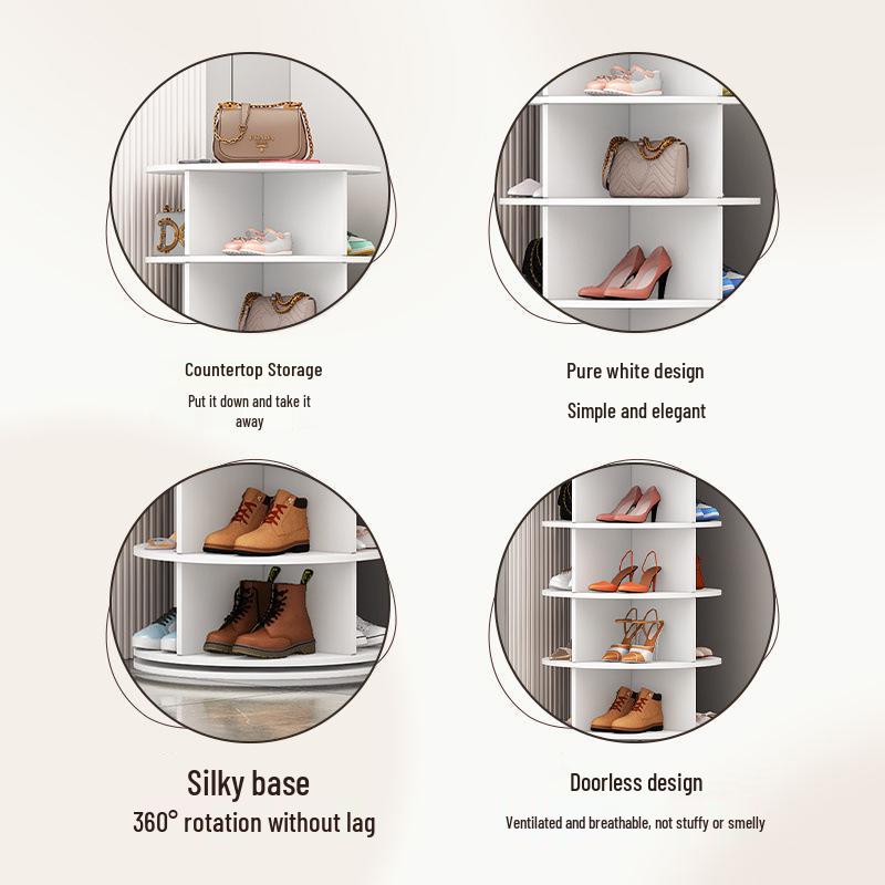 360° Rotating Multi-Layer Floor Shoe & Accessory Display Rack