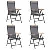 VidaXL Folding Garden Chairs 4 Pcs Aluminium and Black Textilene 41733