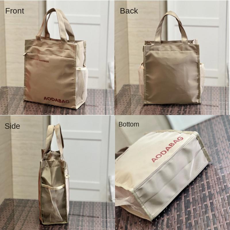 Повседневная сумка-тоут из ткани Оксфорд с принтом книг и боковыми карманами для женщин и студентов