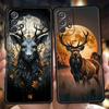 Чехол для телефона Samsung Galaxy A55 A53 A52 A52S A51 A41 A35 A32 A25 A23 A15 A13 A71 A72 5G, мягкий ТПУ корпус, узор 'Олень' и 'Личи', сумка