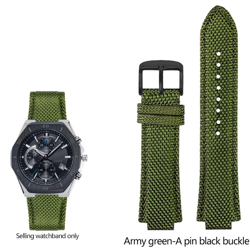 ONENew Нейлоновый холщовый ремешок для часов с кожаным дном для серии Casio Edifice GST-B400 EFB-680 ECB-10D Ремешок для часов Силиконовый ремешок БраслетMN