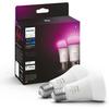 Philips Hue Smart Bulbs Pack of 2 White &; Color Ambiance Standard E27 75W