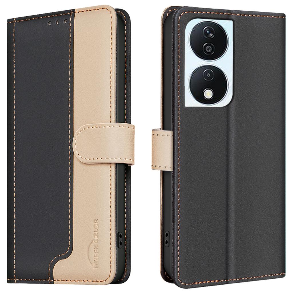 Чехол для Honor 90 Smart/X7b 4G, кожаный чехол для телефона с цветной вставкой