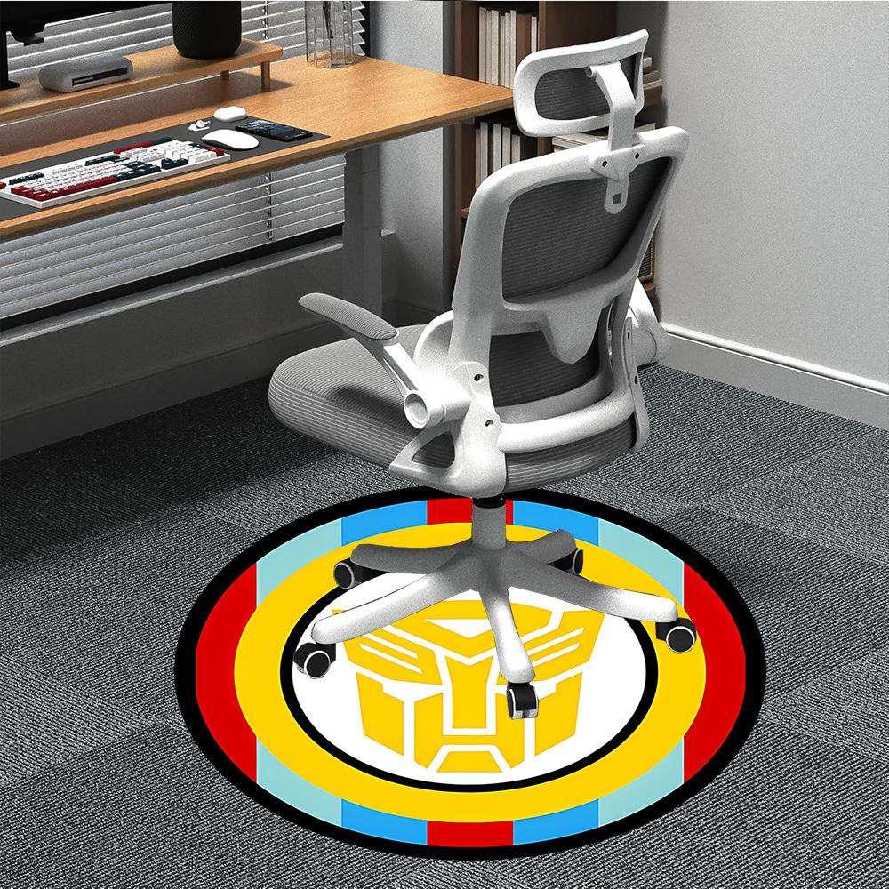 1pc Transformers Logo Chair Carpet for Office - Indoor Non-Slip Washable Polyester Fiber Carpet, Soft Comfortable Mat For Office yy250928001