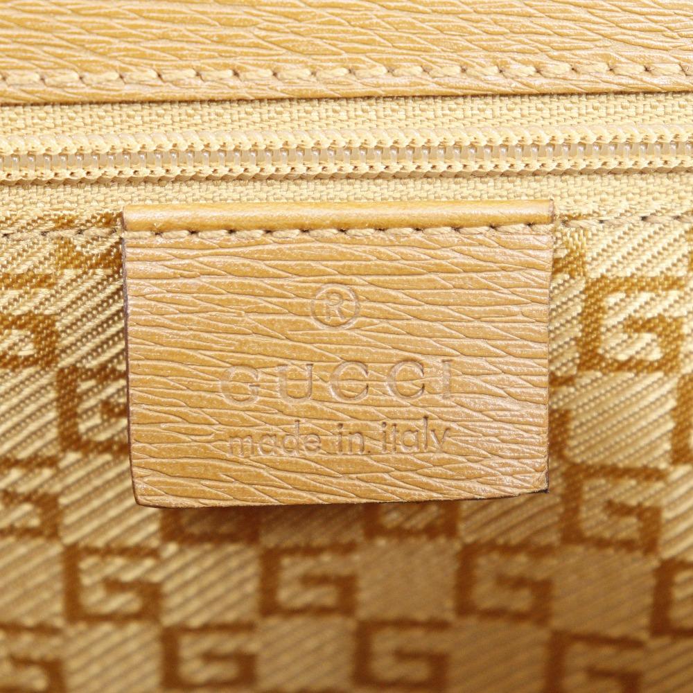 Gucci G Buckle Shoulder Bag 001.4140 Brown Calfskin Women Used