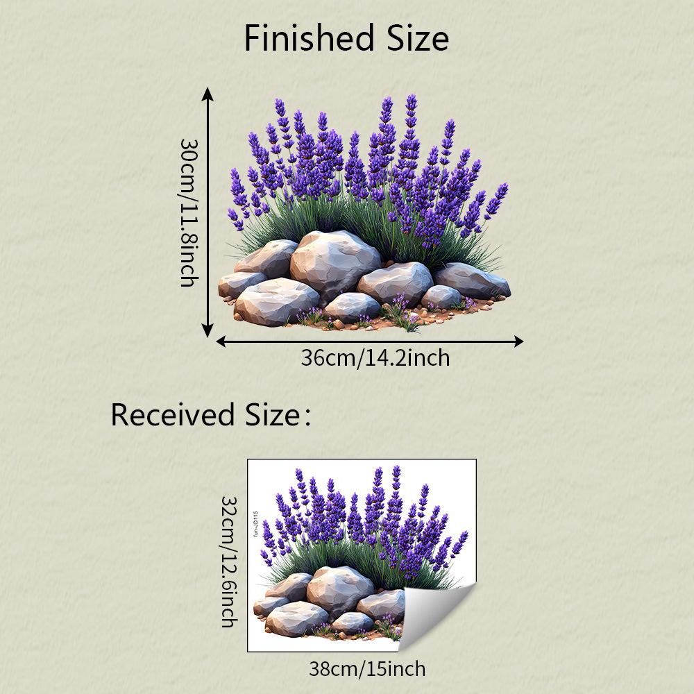 Painted Purple Lavender Balcony Glass Home Beautification and Decoration Electrostatic Window Stickers