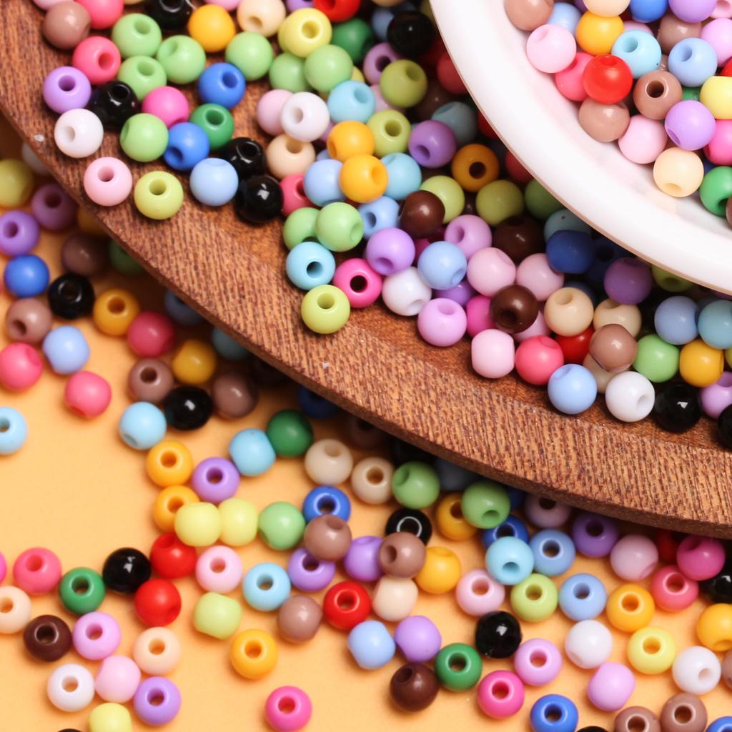 4mm 500PCS For Jewelry Making Findings Multicolor Acrylic Loose Beads Jewelry Accessories DIY Crafts Soild Color Handmade Material