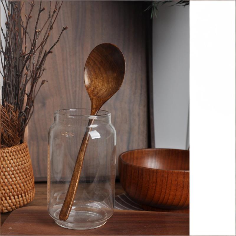 Ложка из нанму Прочная и легко моющаяся Длинная ручка Большая круглая суповая ложка Многофункциональная портативная ложка Столовая посуда