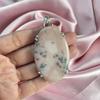 Pink Opal Pendant With Silver Chain Necklace 925 Sterling Silver Pendant