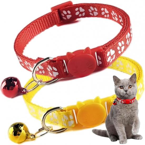 Pink Breakaway Cat Collar with Bells, 2 Pack Break Away Kitten Collar with Bells, Female Cat Collar for Girl Cats Kitty