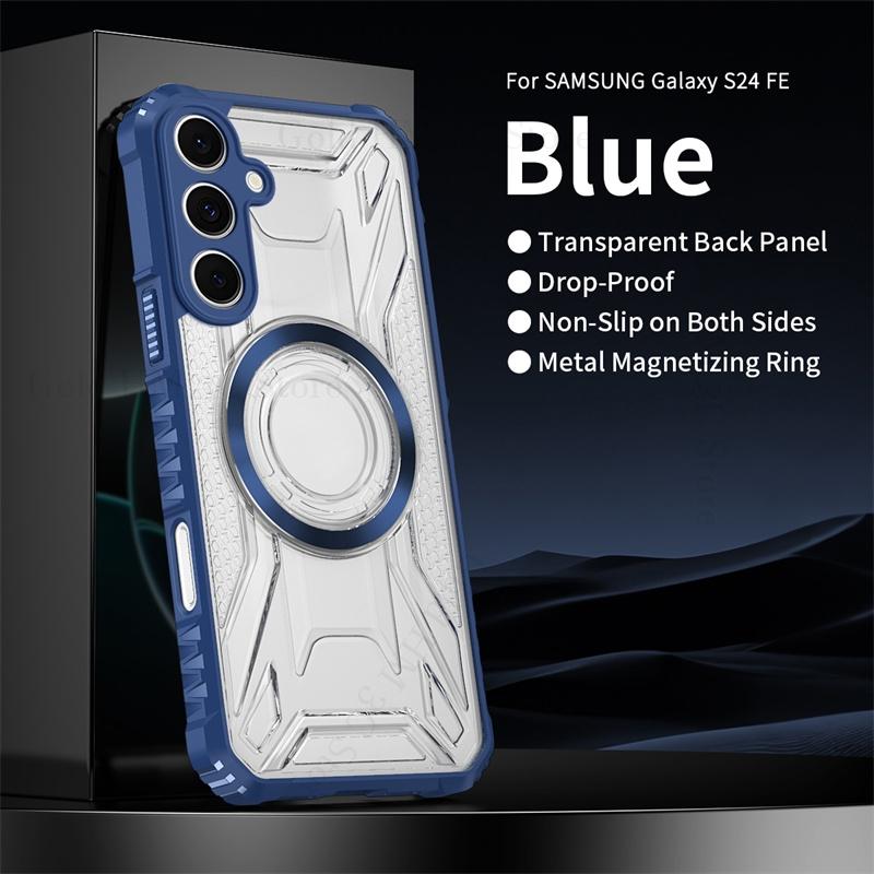 Военный гибридный бронированный чехол для телефона для Samsung S25 Edge S24 FE S23 Ultra Для Magsafe Прозрачная жесткая накладка для Galaxy A16 A06 A36