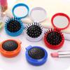 Comb Pocket Size Compact Cosmetic Mirror Included Folding Hair Brush Beauty Tools Scalp Massager