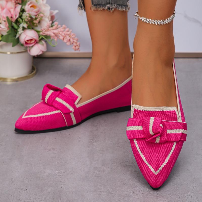 Women Flats New Ballet Pointed Toe Loafers Shoes for Women Slip-on Casual Low Heel Luxury Shoes Brand Butterfly Sneakers Women