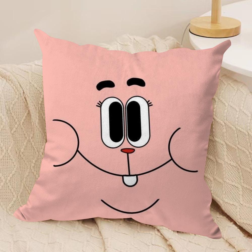 Animation Amazing World Gumball Cushion Cover Soft Plush Fabric DoubleSided Printed Sofa Cushion Cover for All Seasons Decor
