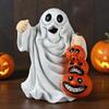 Resin Ghosts With Pumpkins Figurines Spooky Halloween Resin Pumpkins Statue Garden Sculptures For Haunted House School Classroom
