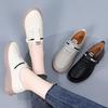 Wind Small Leather Shoes Women's Season Flat Single Shoes Versatile Fashion Velcro Leather White Shoes