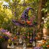 Handcrafted Spooky Home Accents Halloween Acrylic Wind Chime Pendant, Crystal Suncatcher Hanging Ornaments, Decorative Unique Seasonal Ornaments