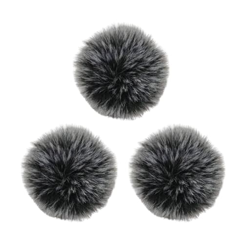 Windproof and Noise-Reducing Fur Windscreen for Lapel Microphones and Outdoor Use (3-Piece Set)