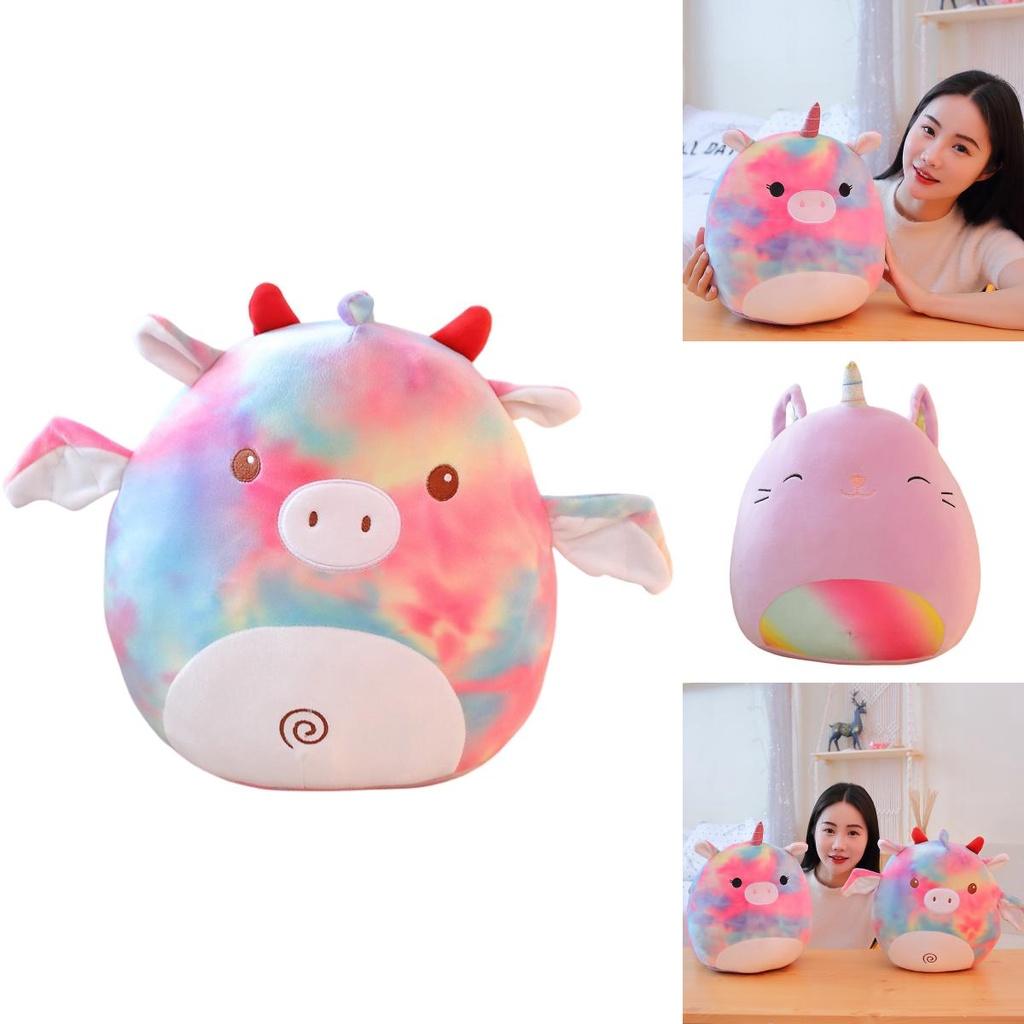 Best-selling Unicorn Plush Toy Bat Pillow Rainbow Pig Cat And Bat Fluffy Cushion For Kids 20cm