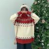 Рождественские свитера, осень-зима, свободные водолазки в корейском стиле, вязаные пуловеры, повседневные утолщенные джемперы с длинными рукавами, свитера