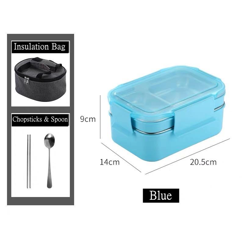 1000 мл двухслойный ланч-бокс из нержавеющей стали 304 с изоляционным мешком, герметичный термоконтейнер для еды для взрослых и студентов