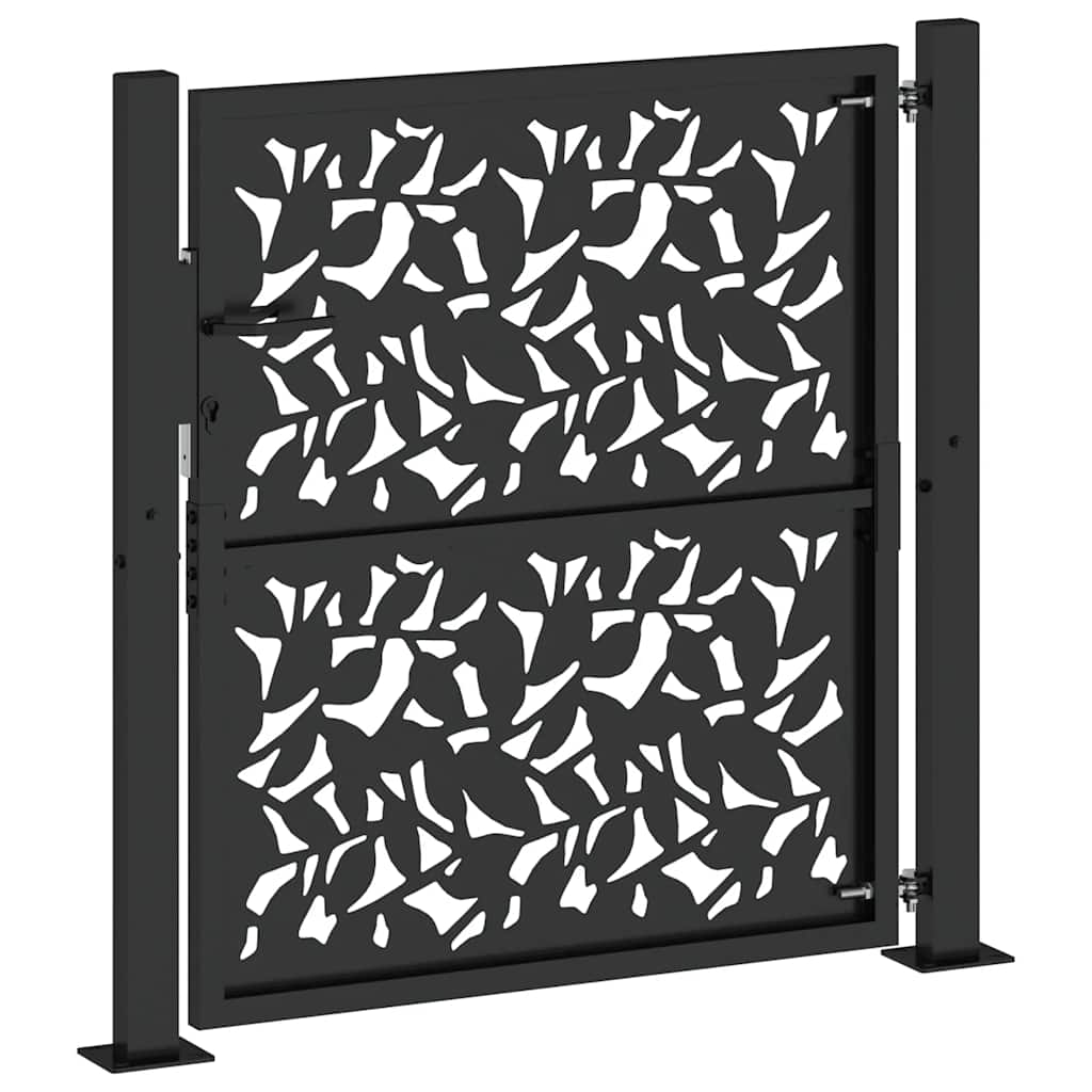 Garden Gate Black 100 x 100 cm Steel Sheet Design
