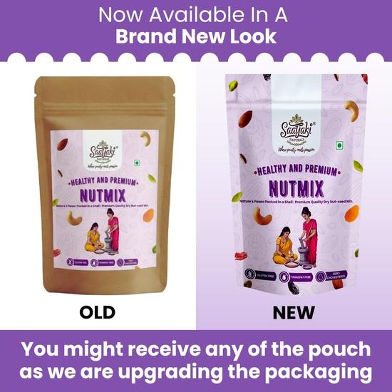 Saatyaki Naturals Premium Nut Mix - 200gm | Healthy Snack with Almonds, Cashews, Raisins, Pistachios & Walnuts | Protein & Fiber Rich Trail Mix