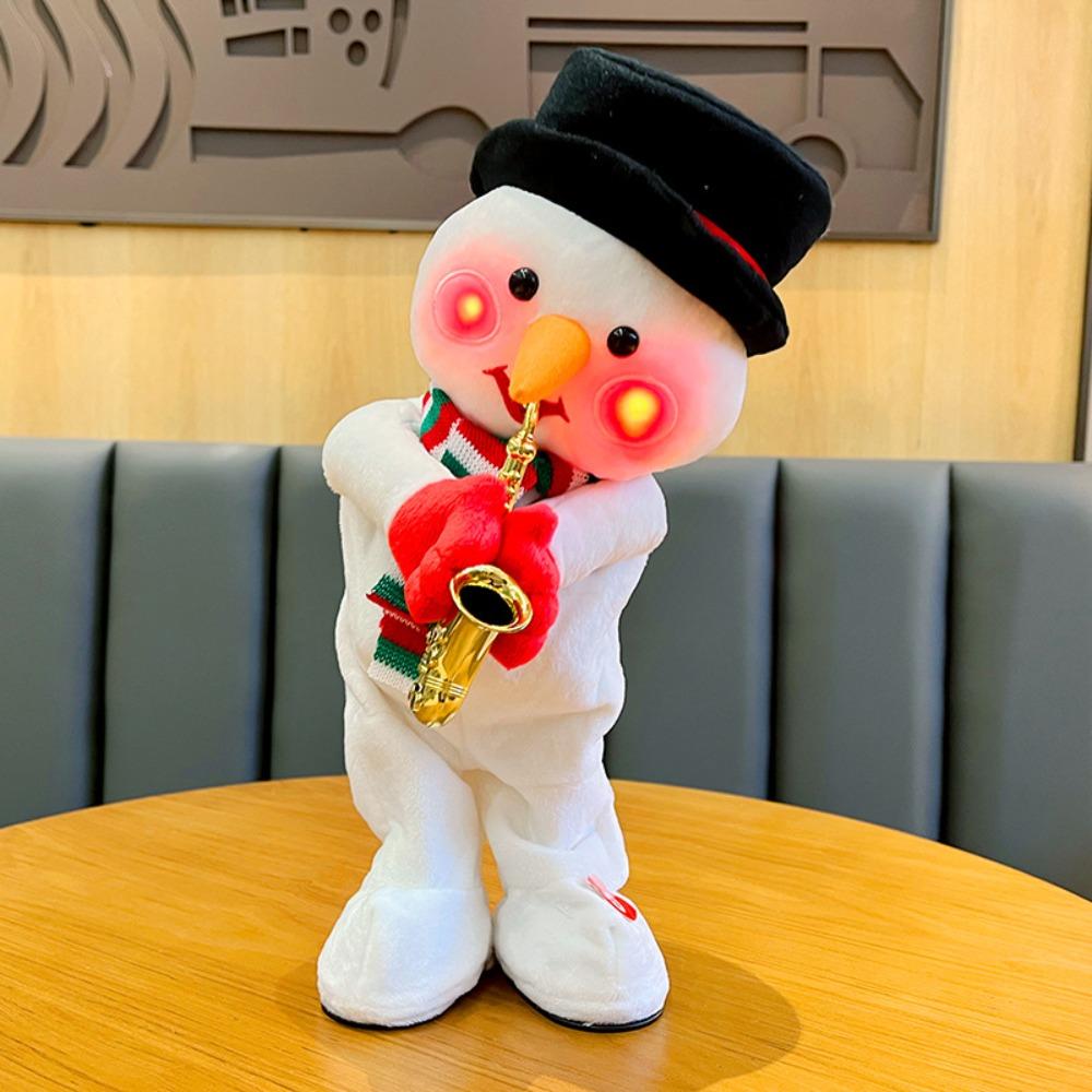 35см Рождественская плюшевая игрушка Снеговик Лось Танцующие Поющие Мягкие игрушки Электрическая плюшевая кукла Домашний декор