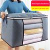 Quilt Storage Bag High Capacity Double Zippers Window Design Bedroom Clothes Storage Bag Household Products