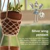 Angle Girl Hanging Decoration Iron Art Silver Color Wing Love Heart Rhinestone Carved Words Friendship Ornament Pendant Birthday Festival Gift