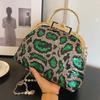 Luxury Designer Women Giltter Handbag Clutch Purse Contrasting Color Sequins Shoulder Bags Banquet Blue Chain Messenger Bags