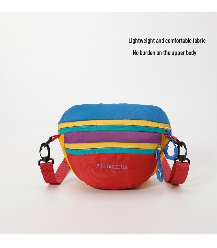 Женская легкая сумка кроссбоди с цветными блоками – Универсальная многослойная спортивная и походная мини-сумка через плечо