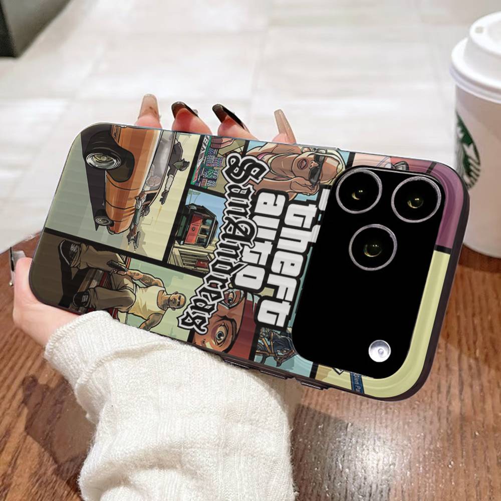D-Decor T-Theft A-Auto G-GTA Видеоигра Для IPhone 15 16 17 14 13 12 11 Pro Max 16E 16 Plus 17 Air Гофрированный Ударопрочный Телефон