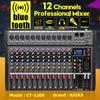 12-канальная микшерная консоль стереозвука, Bluetooth, USB-запись, компьютерное воспроизведение, фантомное питание, USB-цифровой аудиомикшер-усилитель