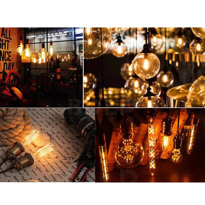 Светодиодная промышленная лампа темно-коричневого цвета, регулируемая лампа 220 В ST64 A60 G80 G45 E27