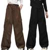 6-14 Years Kids Loose Straight Wide Pant Cargo Pants Elastic Waist Multi Pocket Trousers
