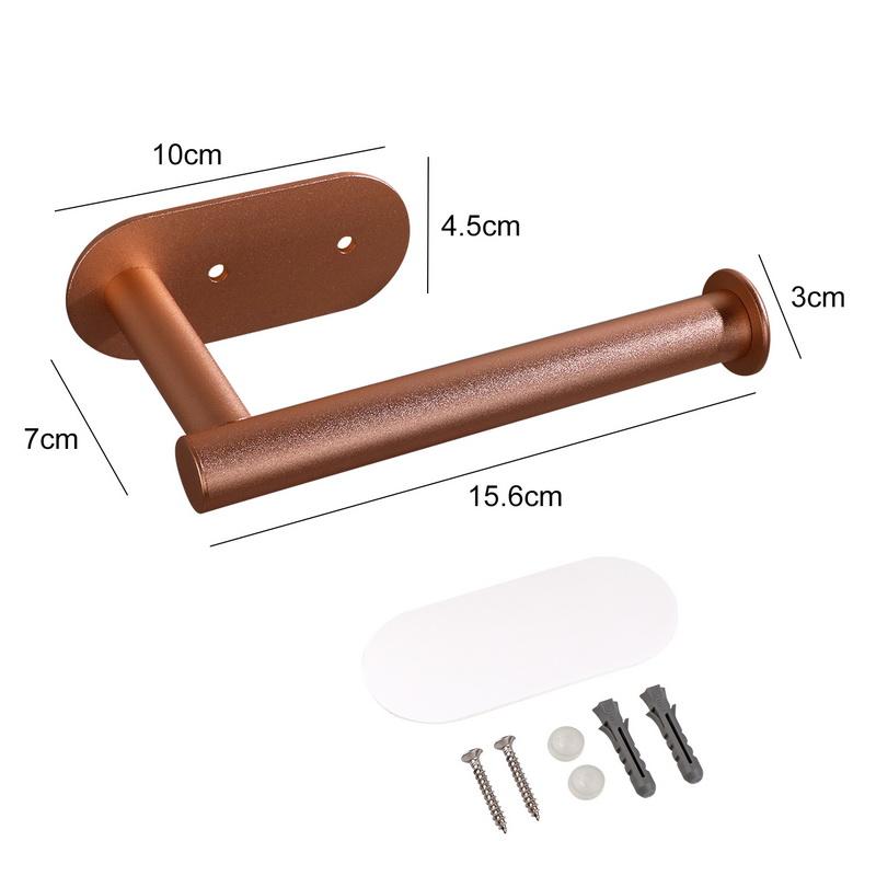 Aluminum Adhesive Toilet Roll Paper Holder Organizer Wall Mount Storage Stand Kitchen Bathroom No Drill Tissue Towel Dispenser