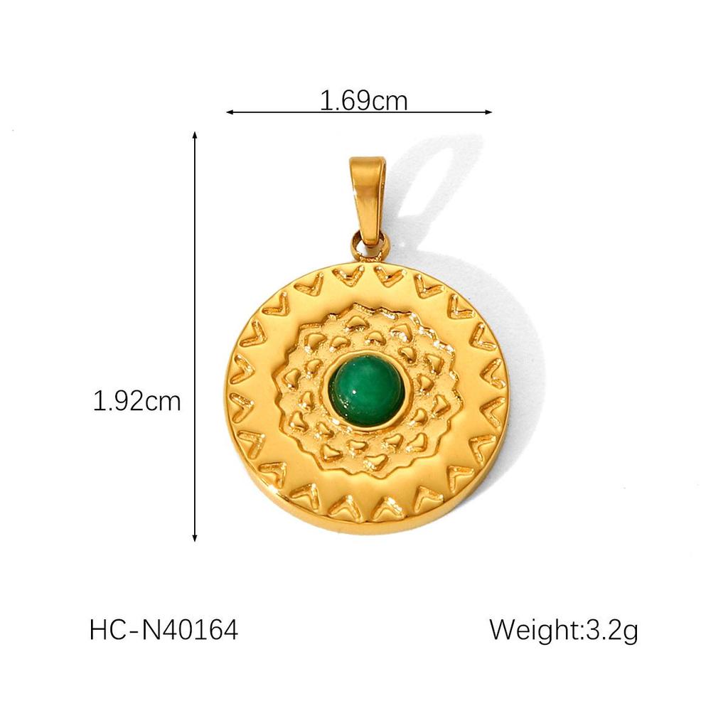 European American Style Light Luxury Natural Stone Titanium Steel Pendant Jewelry Accessories