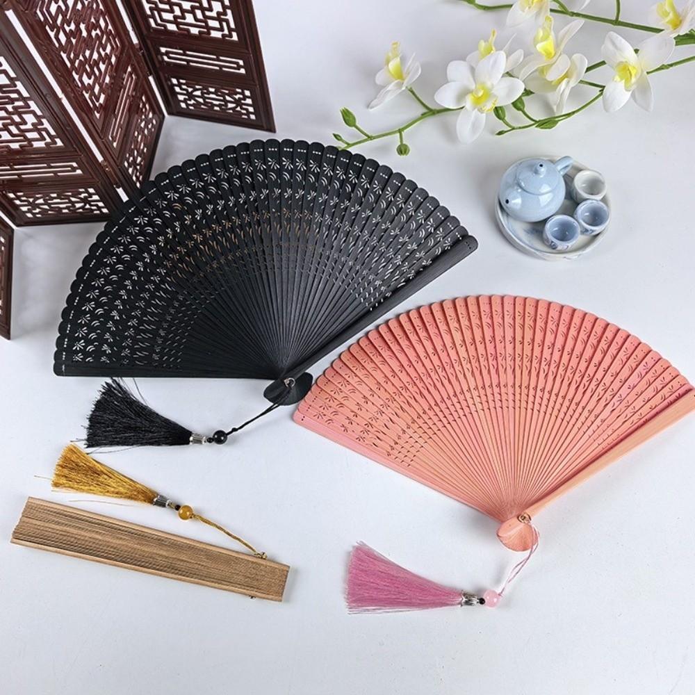 Portable Hand Fan Handmade Retro Bamboo Fan Elegant Folding Bamboo Fan for Women