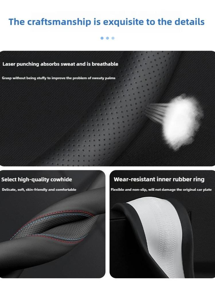 For Mazda 3 5 6 SKYACTIV Axela Atenza CX30 CX5 CX8 CX9 MX5 RX8 RX7 BT50 Carbon fiber Leathe Car Steering Wheel Cover Accessories V1