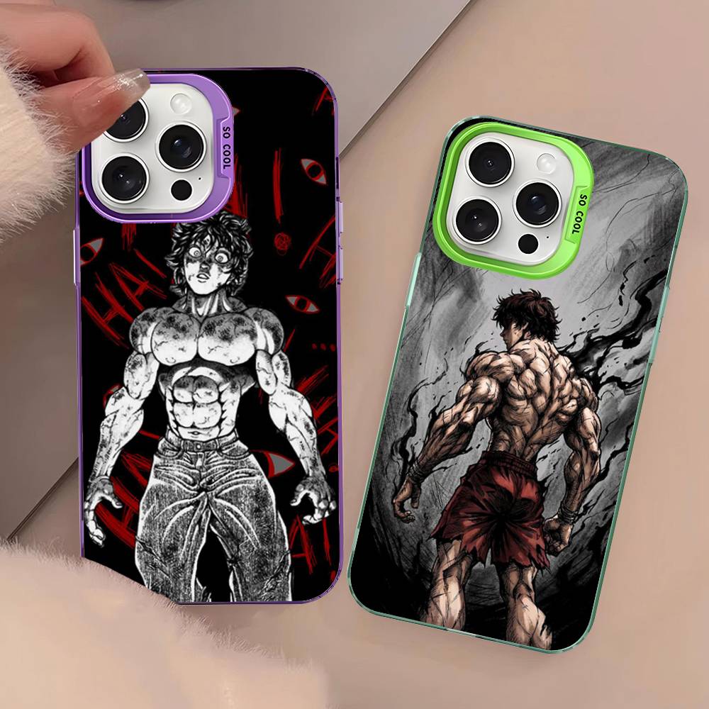 Крутой чехол для телефона B-Baki HanmaS Цвет Серебристый Корпус Для lPhone 17 16 16e 15 14 13 12 11 Pro Max Plus