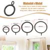 PATIKIL Inner Diameter Curtain Rod Rings with 18 Metal Drapery Rings for Curtain Rod Hoop Black 2-Inch Eyelets, Pins,