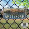 D Flat  pc Vintage Amsterdam Decorative Sign  Dutch Retro Car Number Plate With Black Chain  Large HeavyDuty MetalLike